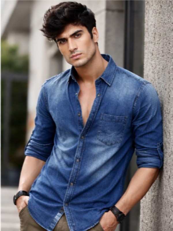 Blue denim shirt